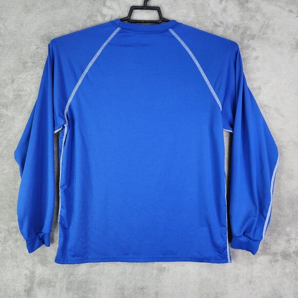 Men's Holloway Blue Shirt Long Sleeve Athletic Crew Neck Stretch Size M - Picture 6 of 9